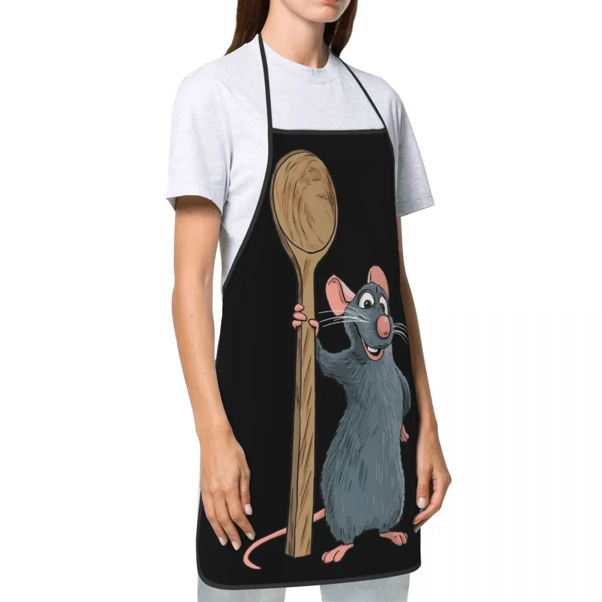 Cartoon Remy Ratatouille Apron Merchandise Oil & Water Resistant Adjustable BBQ Aprons for Men Women Chef