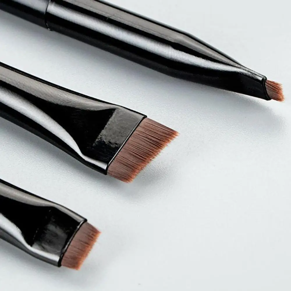 Pennello per eyeliner a lama Pennello per sopracciglia Pennello per occhi piatto e fine Palpebre Pennello per contorno sopracciglia baco da seta Strumento per trucco professionale/set