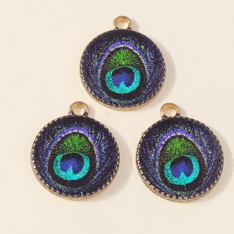 Leslie 10 Stück Emaille Feder Pfau Vogel Phoenix Charms für Schmuckherstellung DIY Baumeln Ohrringe Halskette Anhänger Zubehör – Detail 5