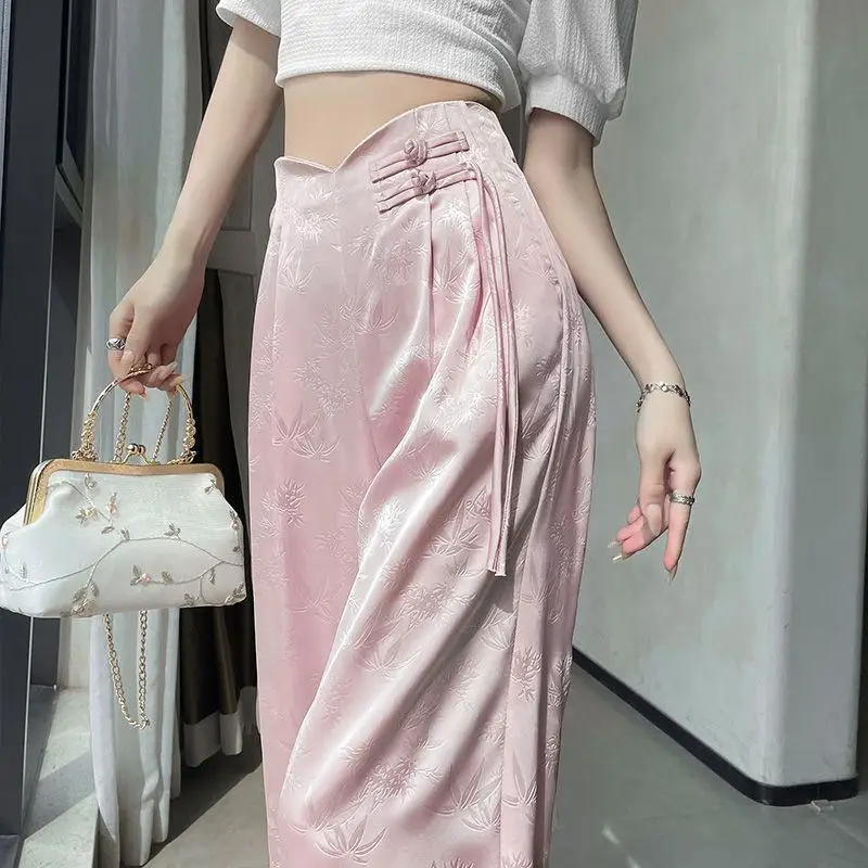 

Широкие брюки для танцев для девочек, женские весенне-летние моющиеся облегающие плиссированные брюки для колледжа, хипстерские модальные шифоновые блестки, подарок с клапаном 2025