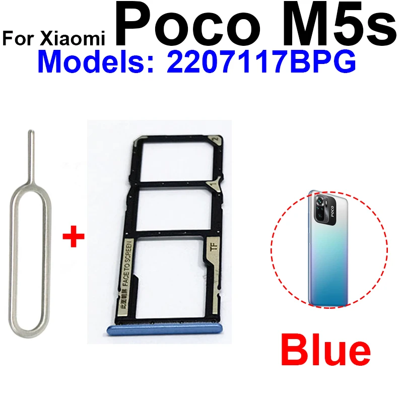 Bandeja de cartão sim para xiaomi poco m5 poco m5s, suporte para slot de cartão micro sd, adaptador de leitor de cartão, peças de reposição para reparo poco m5 m5s