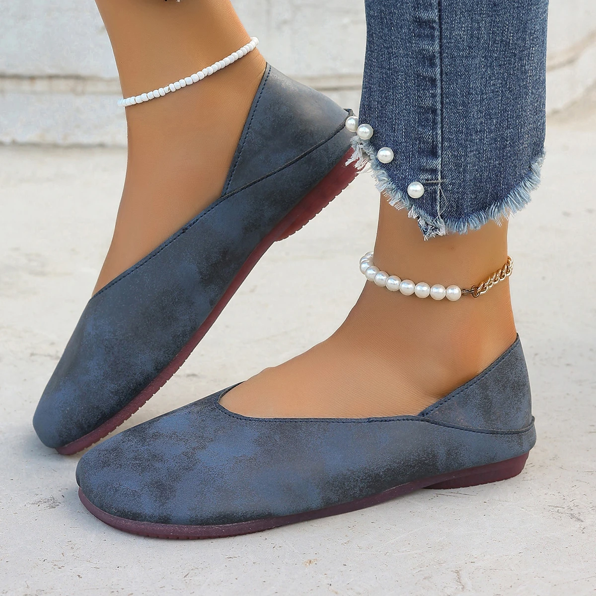 Spring and Summer Women's Super Soft Foldable Comfortable Round Toe Shallow Mouth Low-top Shoes 2026 New Slip-on Commuter Flats