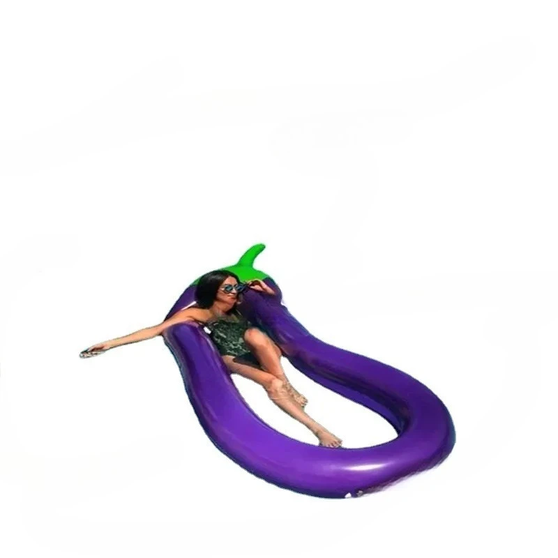 

1Pcs 190cm Giant Inflatable Pool Float Eggplant Shape Mattress Swimming Circle for Adult