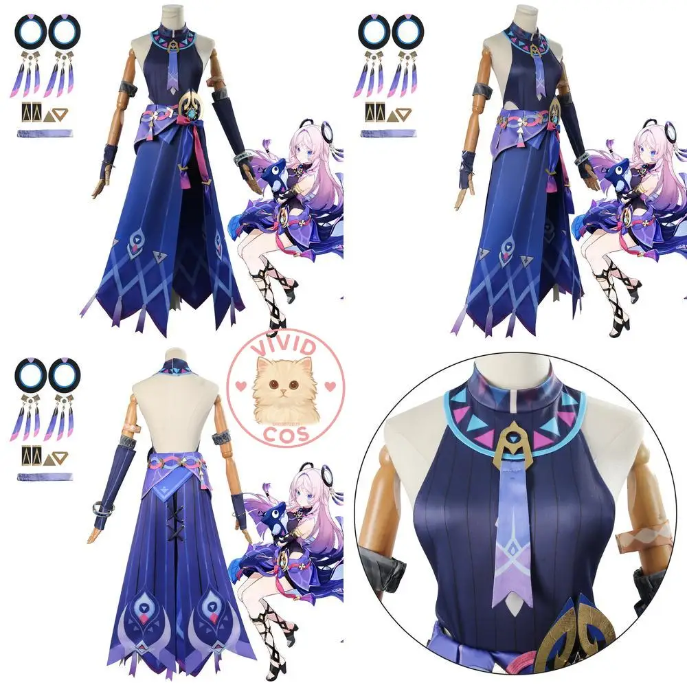 

Game Genshin Impact Cosplay Costume Anime Cyrillie Role Playing Popular Dress for Women Halloween Comic Con Party Outfit