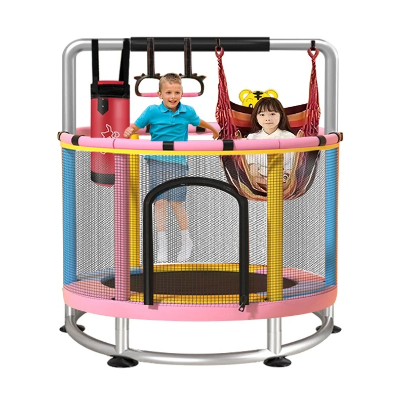 Trampoline indoor children jumping bed protective net trampoline children jumping bed anti-rollover anti-pinch foot belt