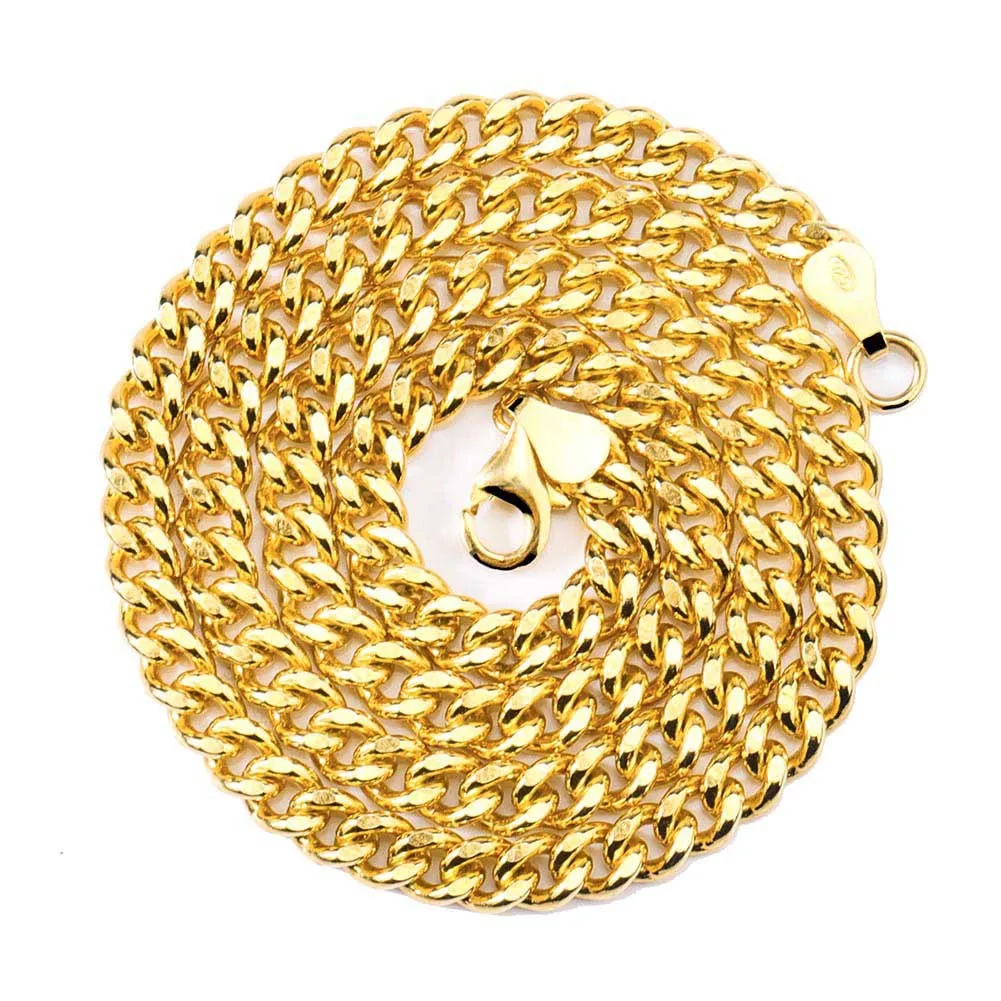 

Dropshipping cuban link men gold chain men necklace hip hop jewelry sterling silver chain 925 gold filled men cuban link chain