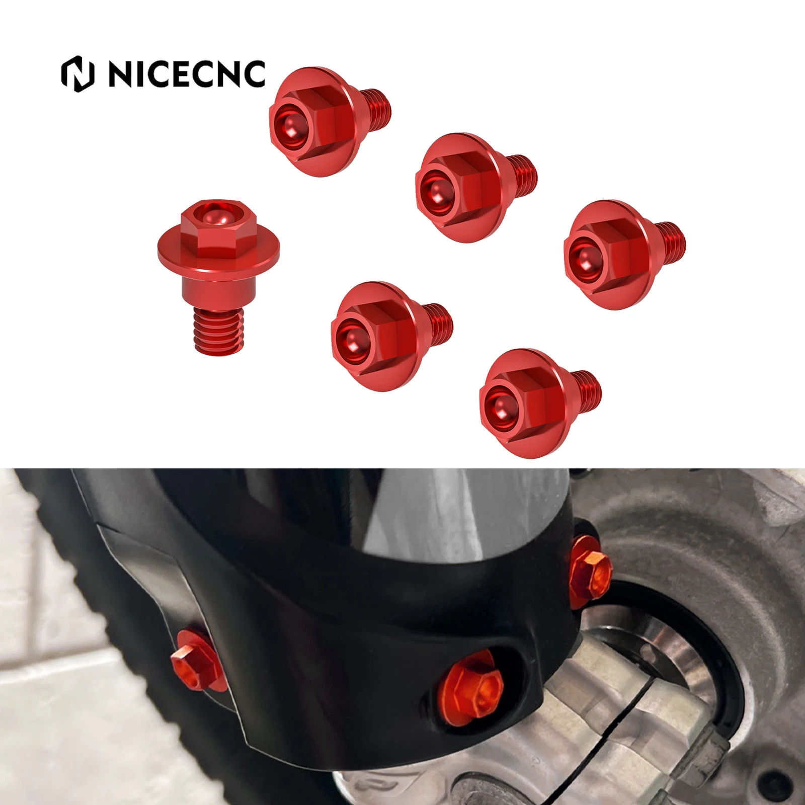 NICECNC Front Fork Guard Bolts Screw For Honda CR 150R 125R 250R 250X 250RX 450RX 450L 450X CRF150L CRF250L/M CRF250RALLY XR 250
