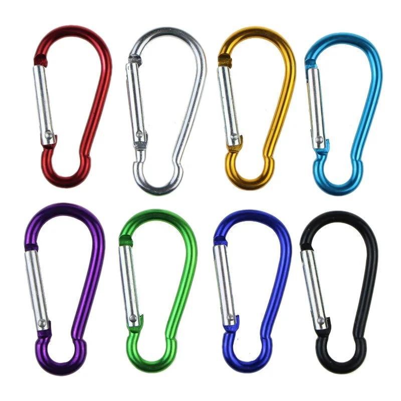 

Mini Carabiner Keychain Alluminum Alloy D-ring Buckle Spring Snap Clip Hooks Keychain Carabiner for Keys Camping Tools