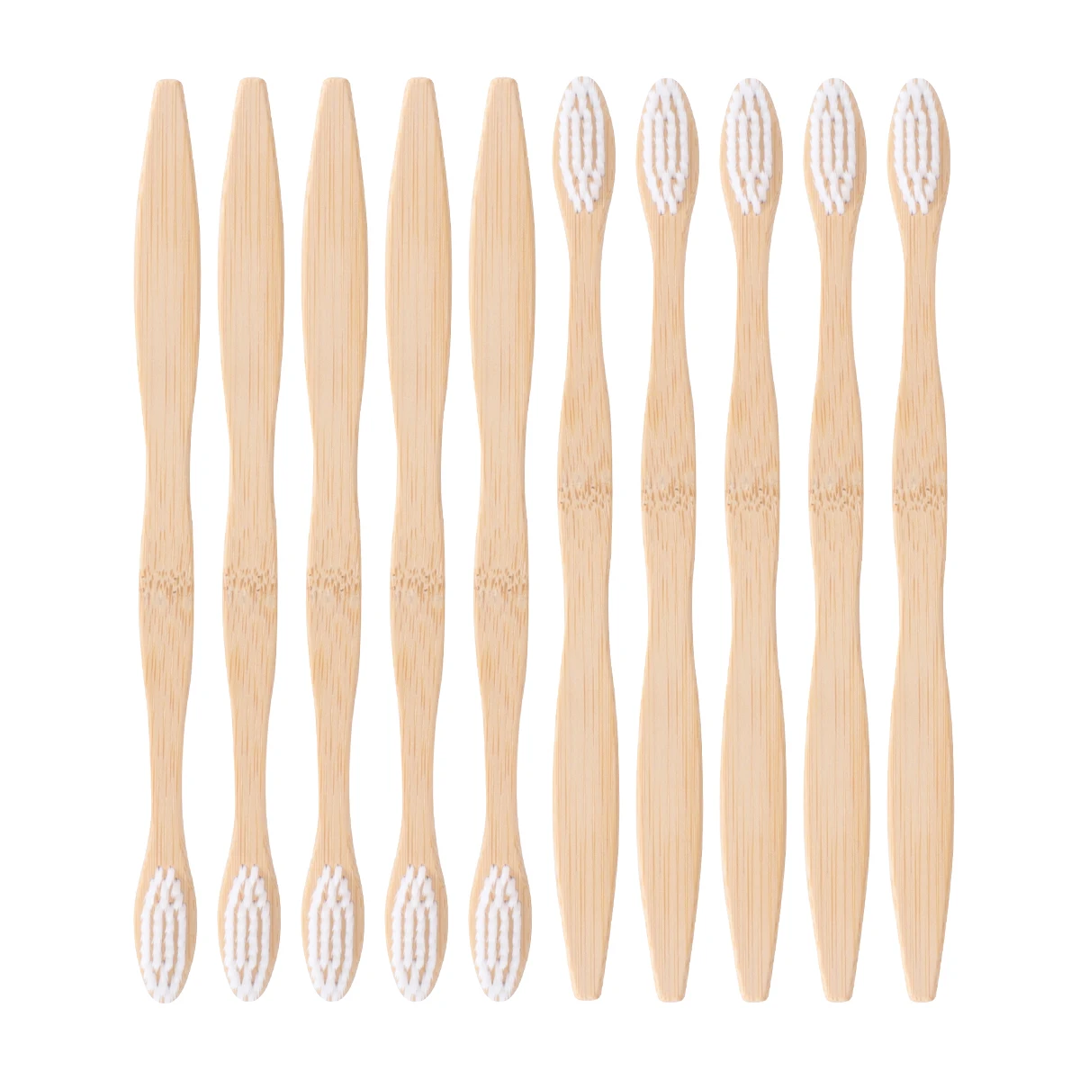 

10 Pcs Bamboo Toothbrush Set Eco Friendly Adult Brush Oral Health Sustainable Gift Bamboo Handle Bristle Storage