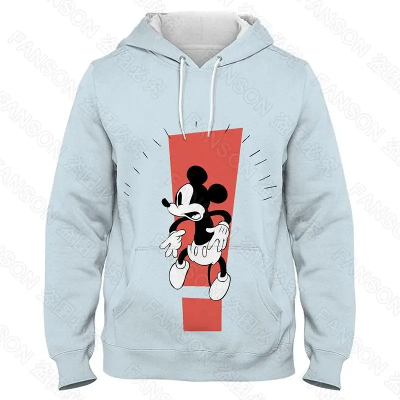 Sweat capuche imprimé en 3D pour homme et fille, moletom casual avec dessin animé Disney Mickey Mouse, survêtement po