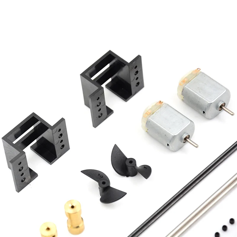 ABZV-Motors RC Boat Parts Drive Set 130 Kit Includes Motor+Motor Seat+Copper Coupling+15CM Shaft+Propellers