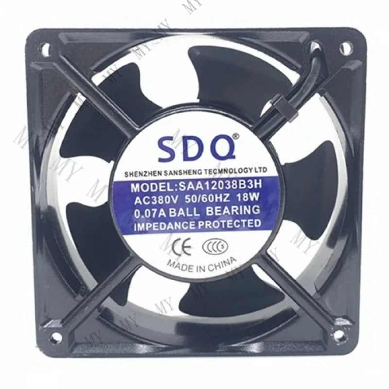 

TT 1PCS SAA12038B3H AC380V 0.07A 18W 12CM Metal Cooling Fan
