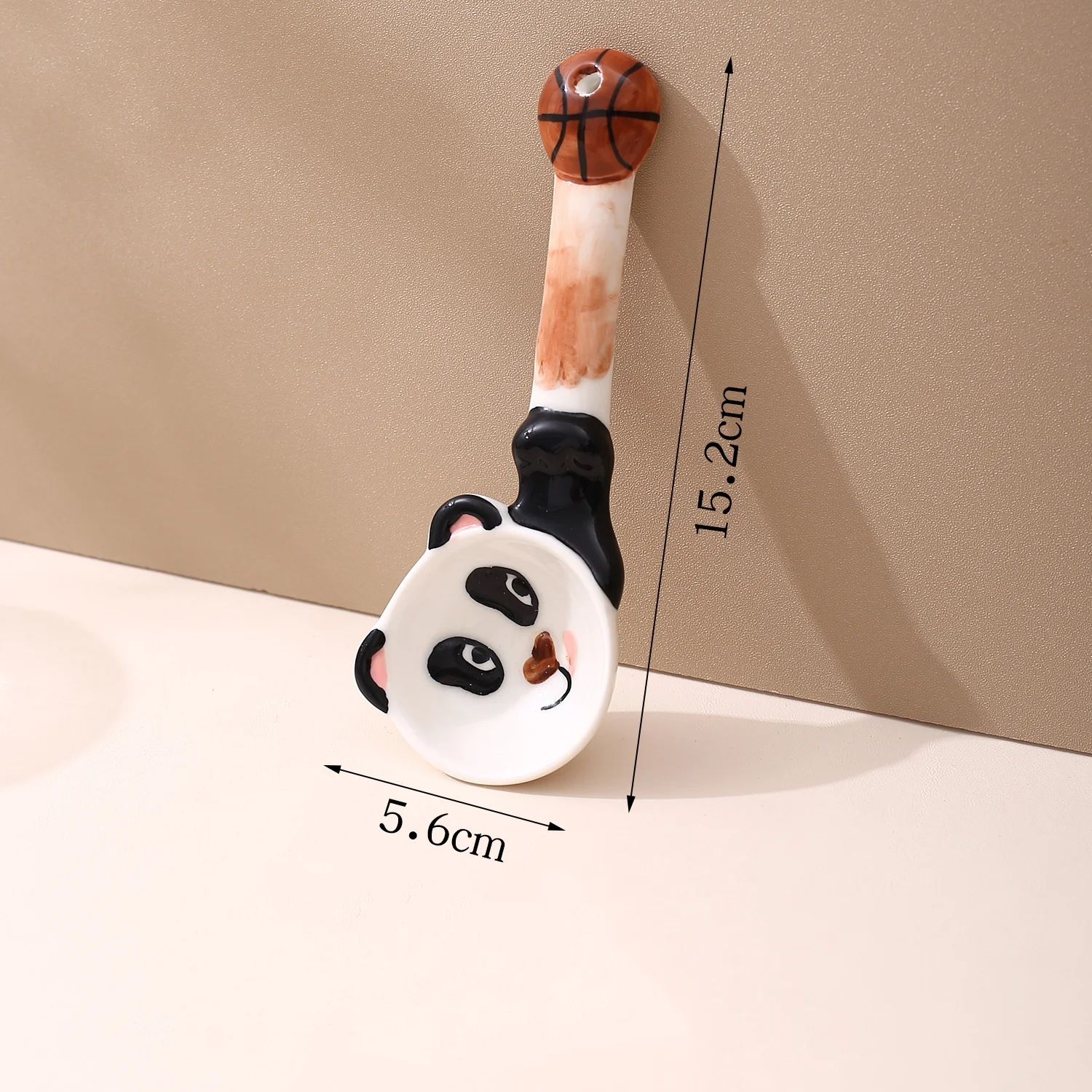 Cuchara de helado de animales de cerámica hecha a mano, cuchara de dibujos animados bonita de estilo japonés, cucharas de sopa con forma de mapache y Panda