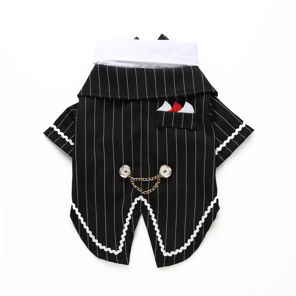 

Pet Dog Tuxedo Costume Formal Dress Puppy Clothing Bow Tie Suit Vintage Fashion Lightweight Comfortable Belly Part Easily Put On