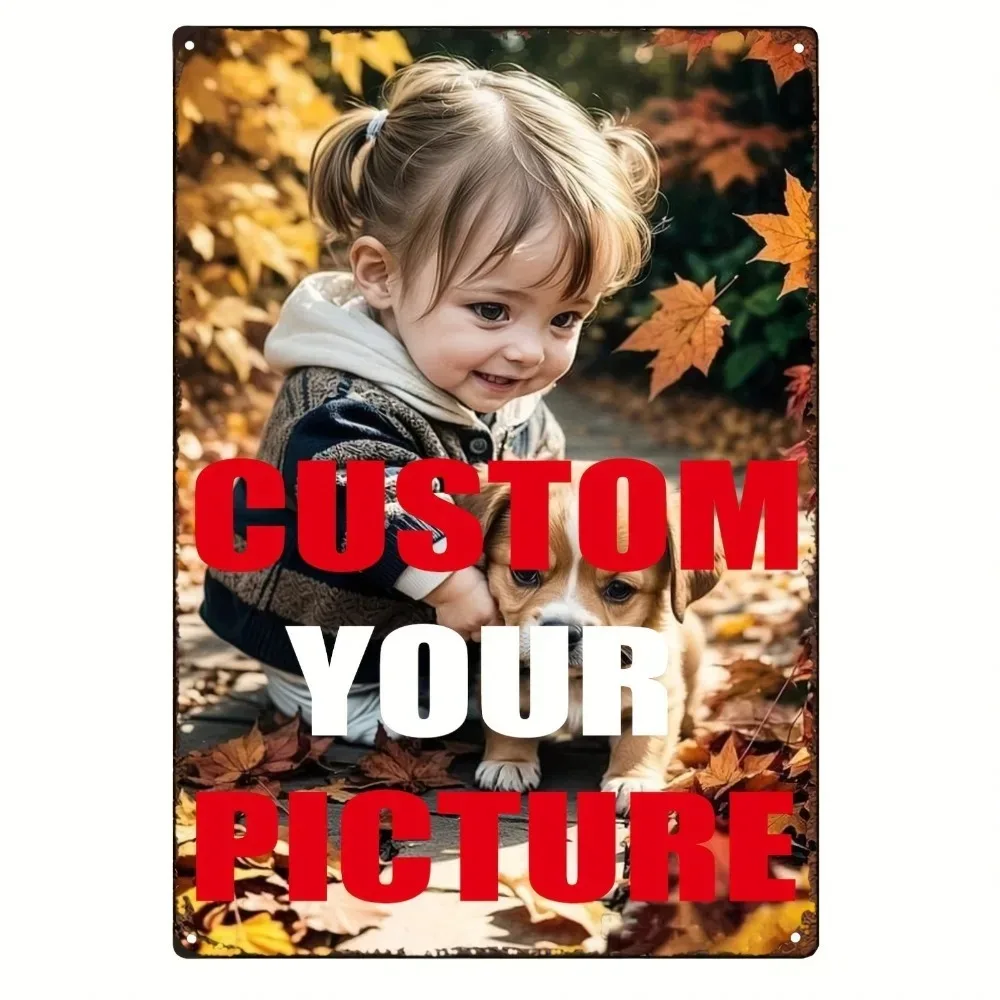 CIFbuy Customizable Vintage Aluminum Wall Art 8x12In, Custom Picture Text Warm Autumn Color Home Kitchen Garage Decor