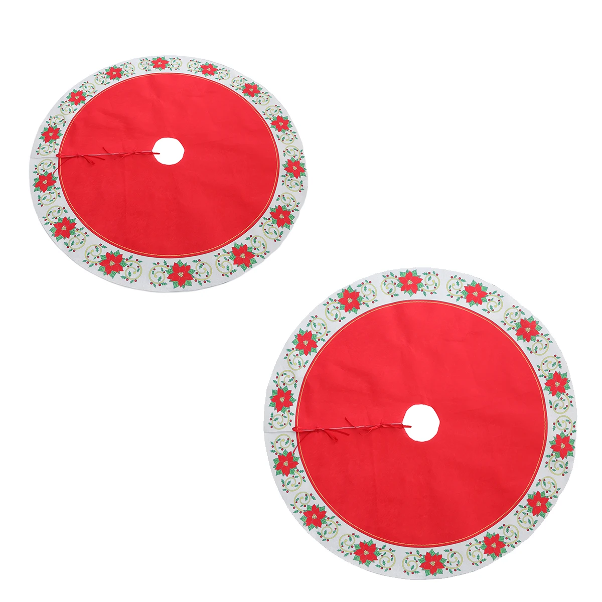 

Christmas Tree Printing Skirt Round Shape Christmas Tree Base Apron Mat Tree Base Carpet for Decoration (Red)