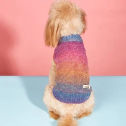 Maglioni soffici per cuccioli alla moda per cani di piccola taglia Pullover di lusso rosa Dolcevita per cani di taglia media Maglione in pile lavorato a maglia autunno inverno