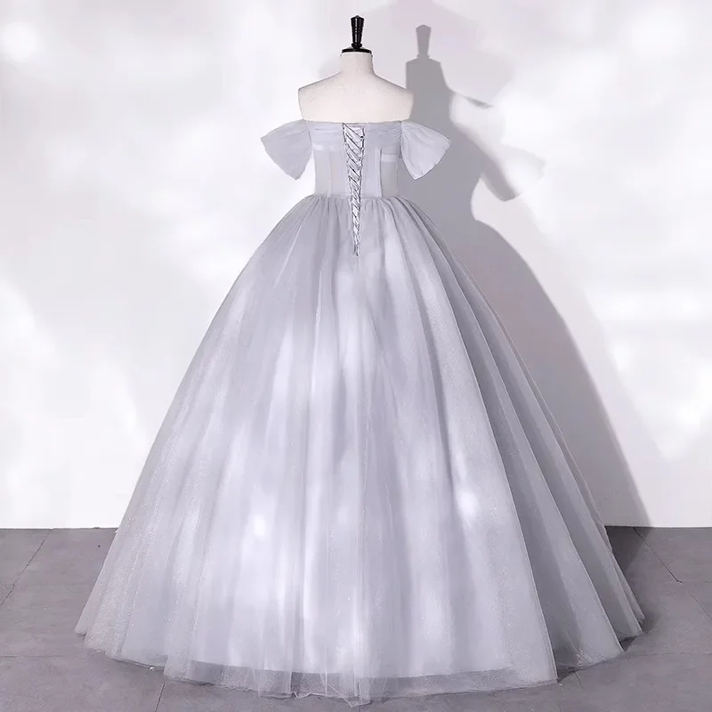 Vestido largo de satén sin tirantes para mujer, prenda francesa de lujo, color blanco, para boda, fiesta de graduación y noche, 2024