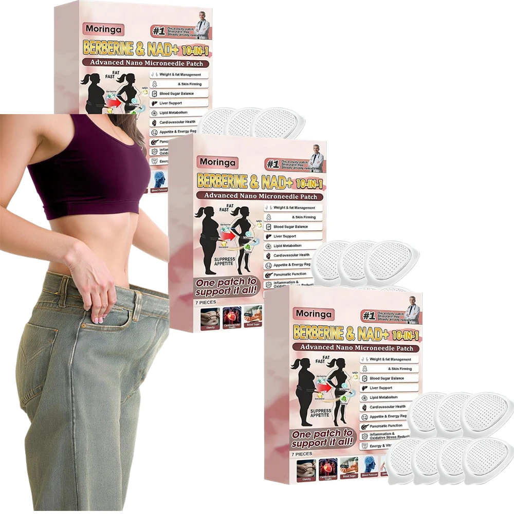 

Пластырь с берберином и NAD+ 10-в-1: усовершенствованные нано-микронидлы, натуральные ингредиенты, укрепляющий эффект, ежедневное применение для похудения для женщин и мужчин