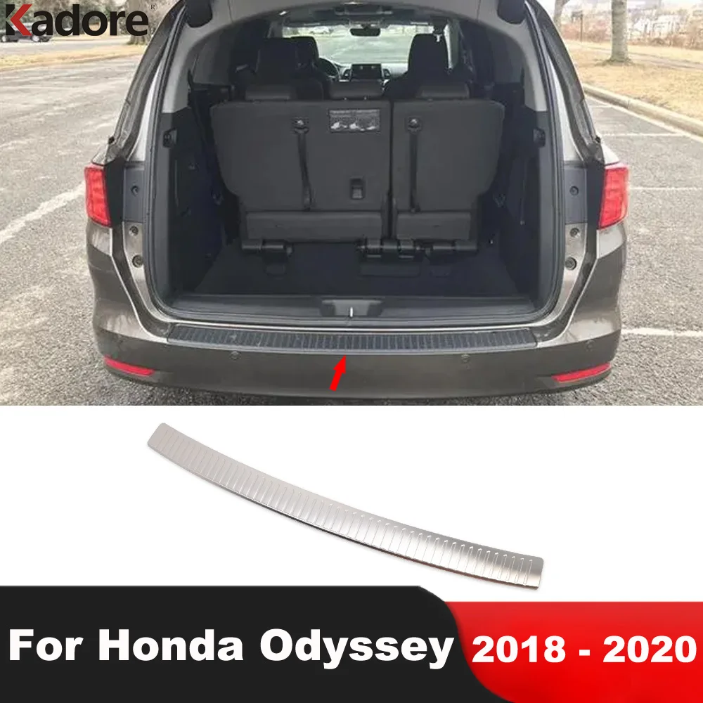 

Rear Trunk Bumper Cover Trim For Honda Odyssey 2018 2019 2020 Steel Car Tailgate Door Sill Protector Plate Guard Pad Accessories