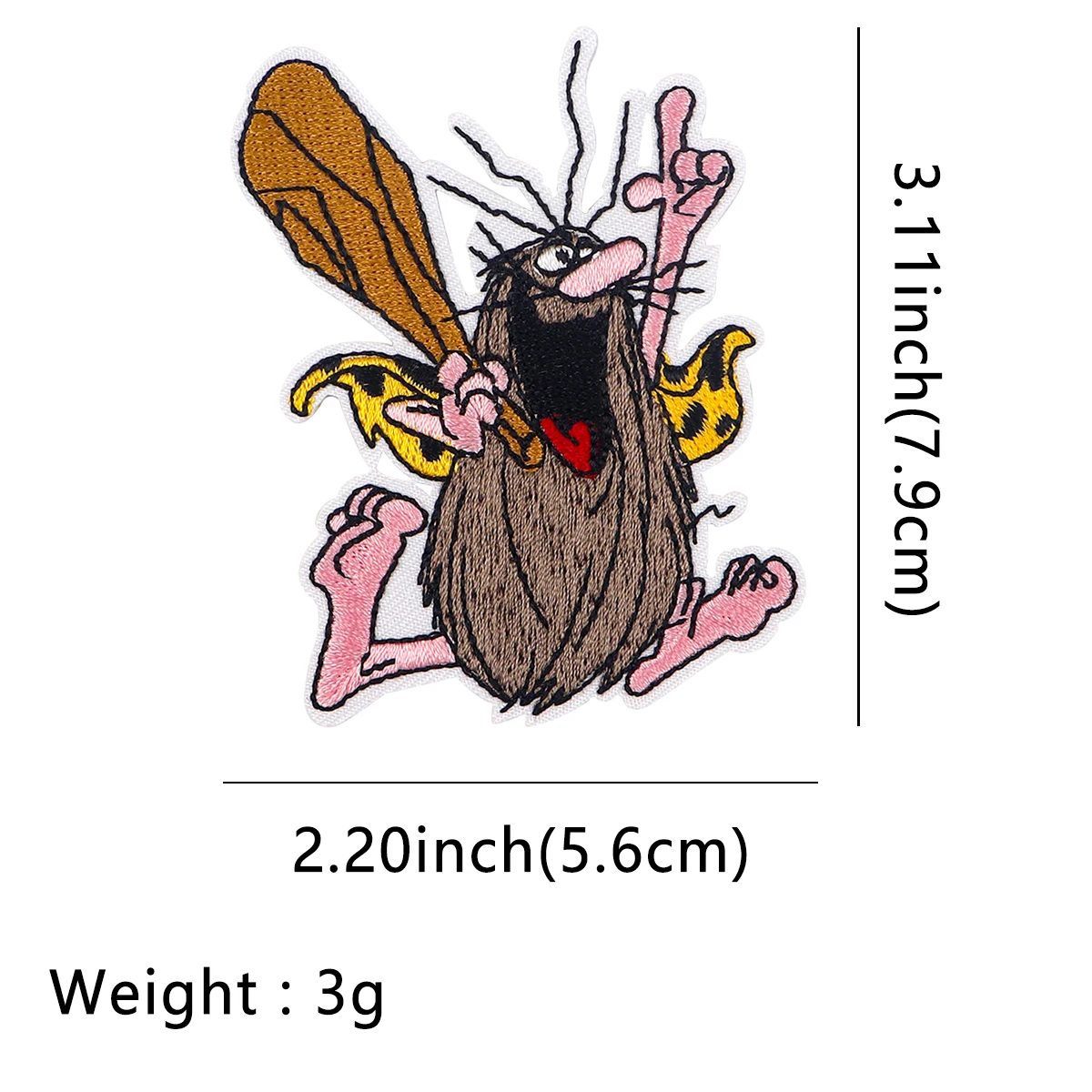 Wild Man Embroidered Patches For Clothing DIY Badge Adhesive Patches Funny Cartoon Patches On Brown Clothes Stickers Appliques