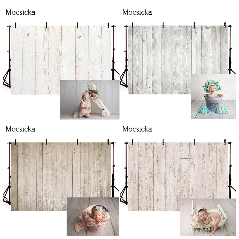 Vintage Wood Floor Photography Backdrops Newborn Baby Shower Photo Background Cake Smash Birthday Party Studio Decor Photo Props