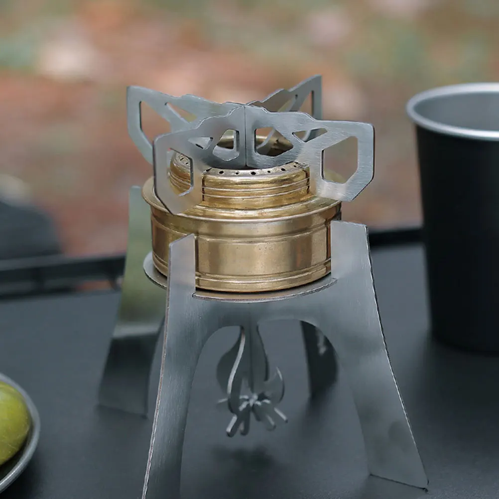 

1 set Outdoor Stove Stand Camping Alcohol Grill Titanium Portable Bracket Lightweight Heat Resistant Sturdy Structure for Travel