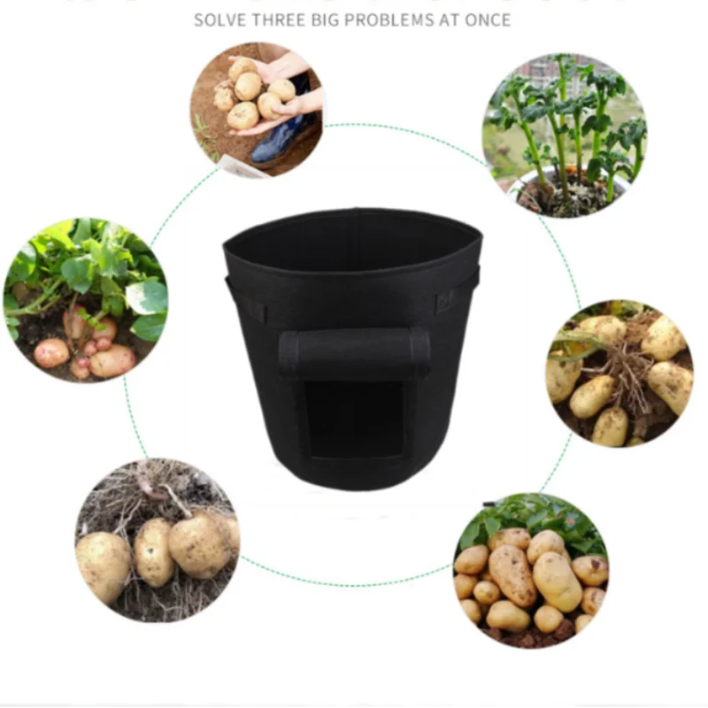 1pc 5/7 Gallon Large Vegetables Diameter Potato Grow Bag, Non-woven Fabric Planting Bag For Vegetables, Seedlings & Root Crops