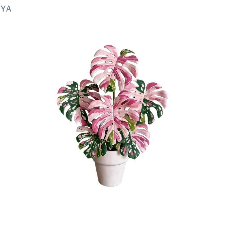 【SA】【AN】Rotatable Mini Artificial Plant Fridge Magnets Realistic Leaf Design For Home Kitchen Office Decor
