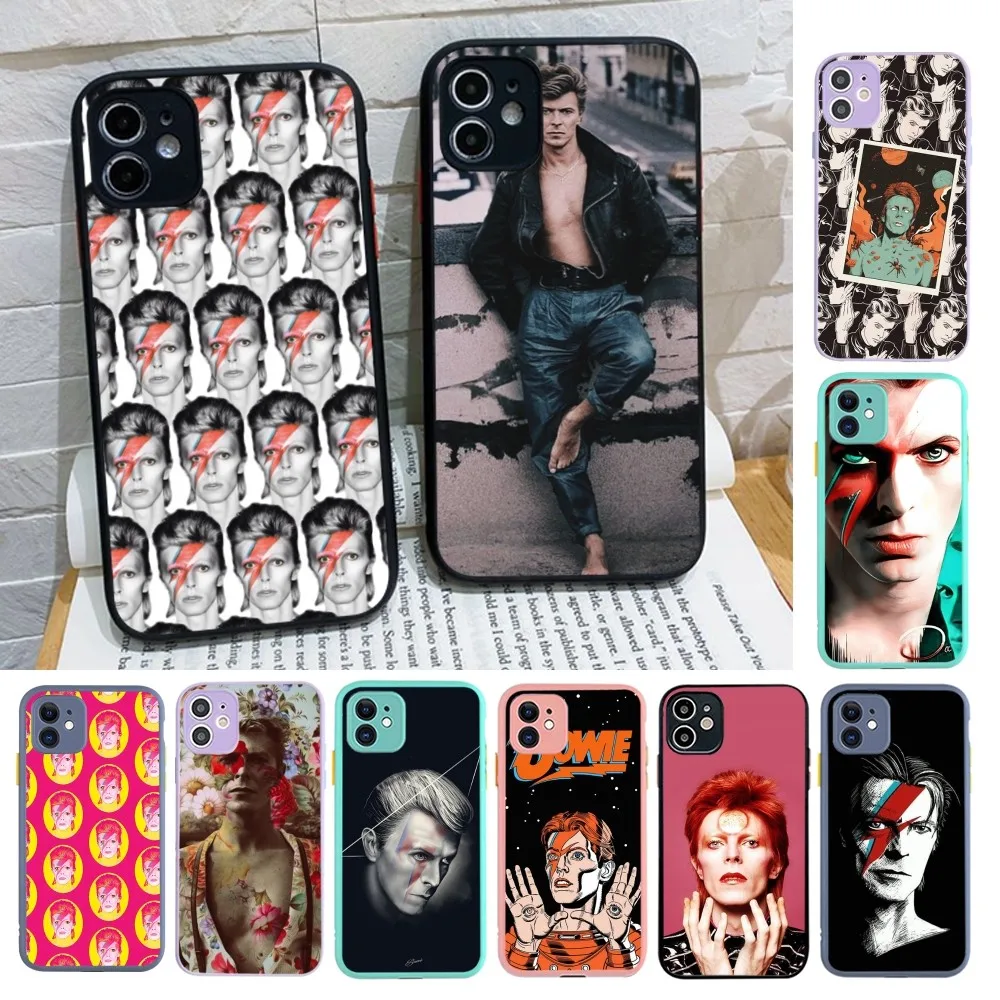 D-David-Bowie Phone Case for iPhone 14 11 12 13 Mini Pro Max 8 7 Plus X XR XS MAX Translucent Matte Cover