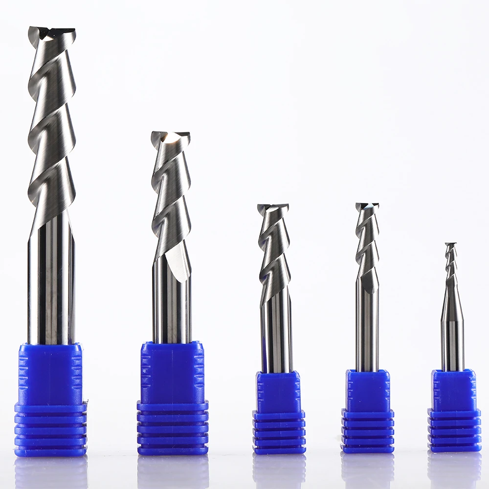 Solid Carbide ZCCCT AL-2E 2 Flutes Aluminium End Mills 1-12mm Flat Bottom High Cachining Efficiency Aluminum Milling Cutter