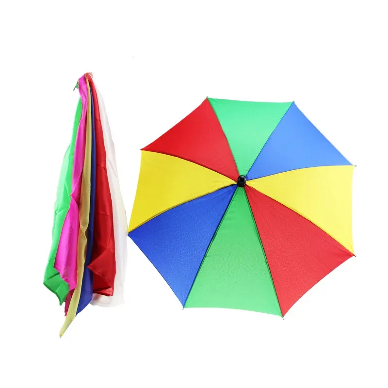 1 Set 40cm Magic Scarves Change The Umbrella (1 Pcs Umbrella +6 Pcs Silks )  Magic Tricks Street Stage Party Accessories