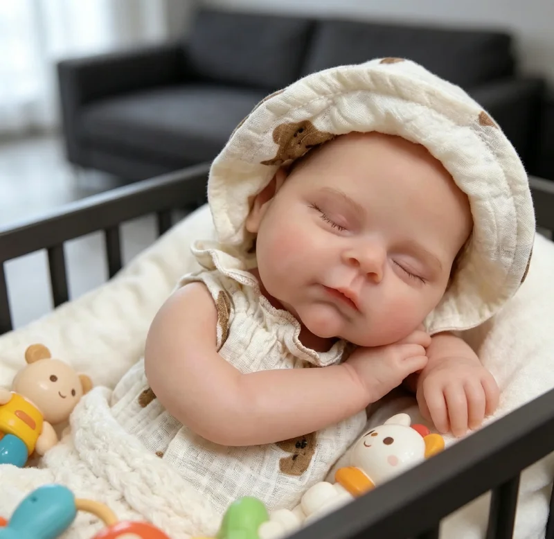 

NPK 13inch Platinum Solid Silicone Peaches Collectectible Reborn Doll Super Soft Elastic Silicone Doll With 3D Skin