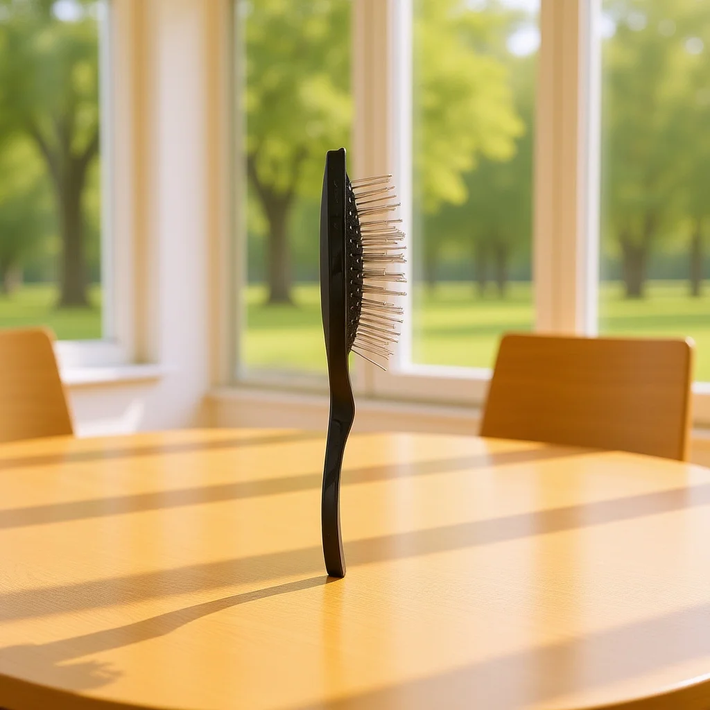 فرشاة سلكية من الفولاذ الاصطناعي لفك تشابك الشعر، فرشاة لطيفة بحجم مناسب للسفر للشعر المستعار المجعد والمستقيم، سلك مضاد للكهرباء الساكنة #1