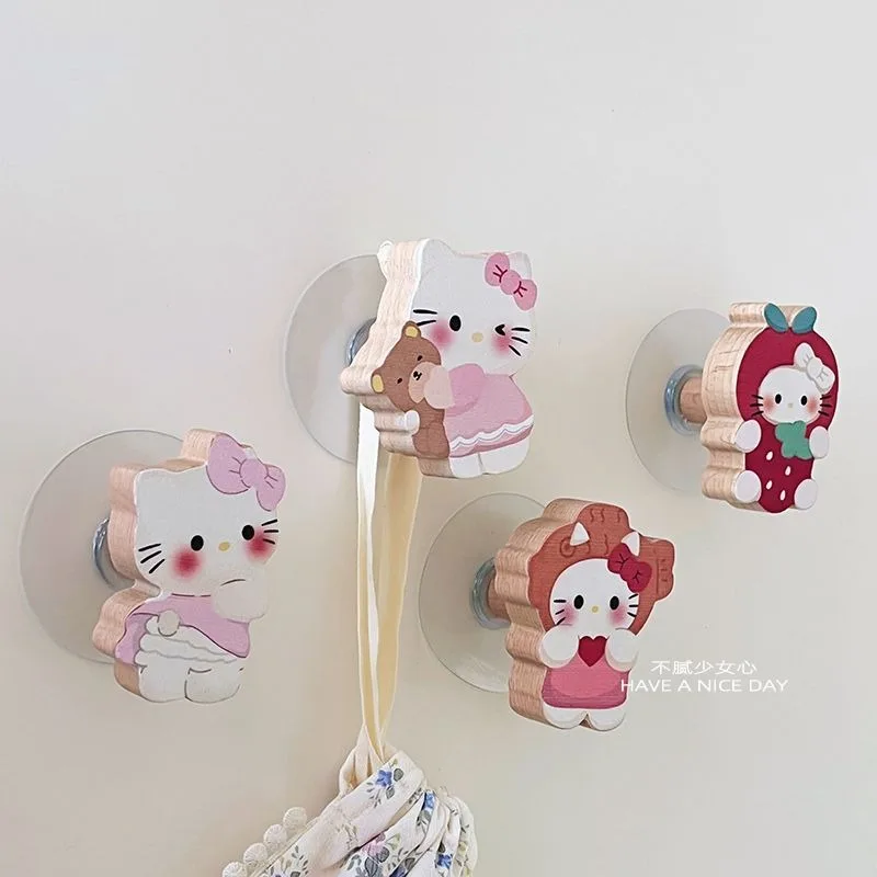 

Hello Kitty Anime Kawaii Sanrio Kt Cat Cartoon Wall Hooks Cute Cartoon Seamless Hangers Behind Kitchen Bathroom Doors Gifts