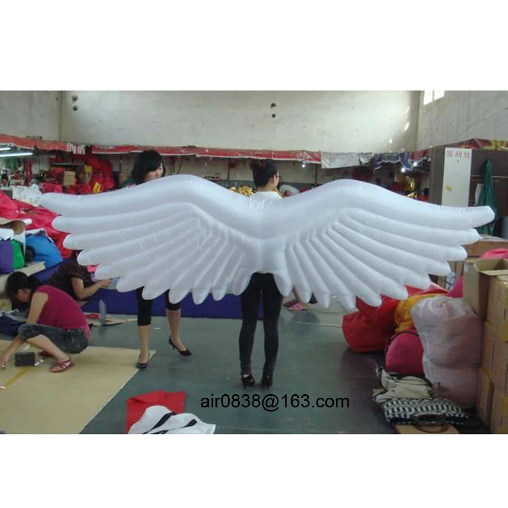 Carnival Fairy White Silver Gold Inflatable Angle Wing Costume Adults Performance Costume For Outdoor Parade Stage Display Props