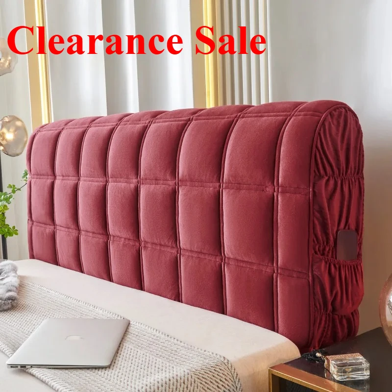 

2025 Velvet Quilted Headboard Cover All-inclusive Super Luxury Soft Thicken Short Plush Quilting Bed Head Cover