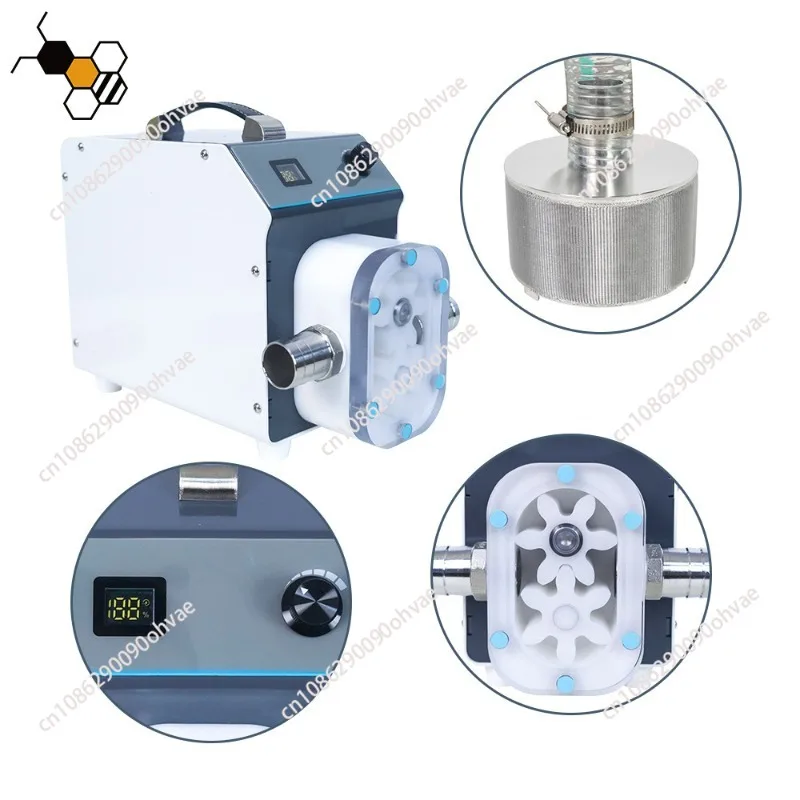 Electric Honey Filling Machine Impurities Automatic Strainer Viscous Liquid Filter Delivery Pump Portable Apiculture Tools