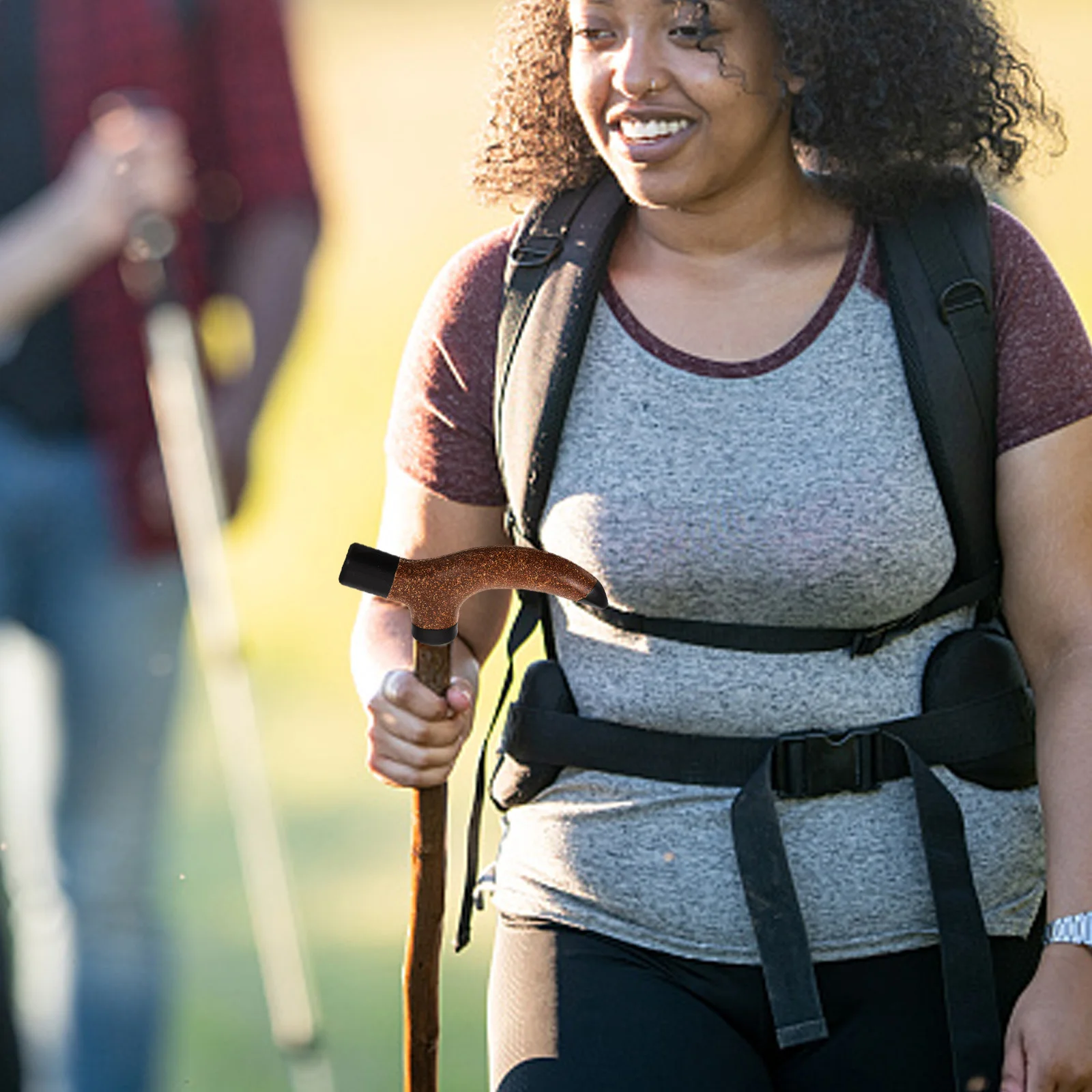 

Trekking Pole Handle Grip Replacement Wood Hiking Stick For Skiing Camping Outdoor Adventures Nonslip Universal