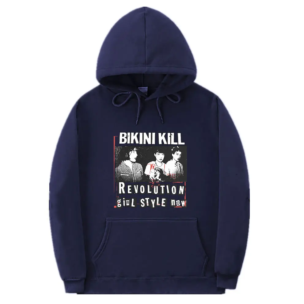 Rock Punk Band Bikini Kill Revolution Girl Hoodie Feminist Riot Grrrl Kathleen Hanna Sweatshirt Men's Vintage Oversized Hoodies