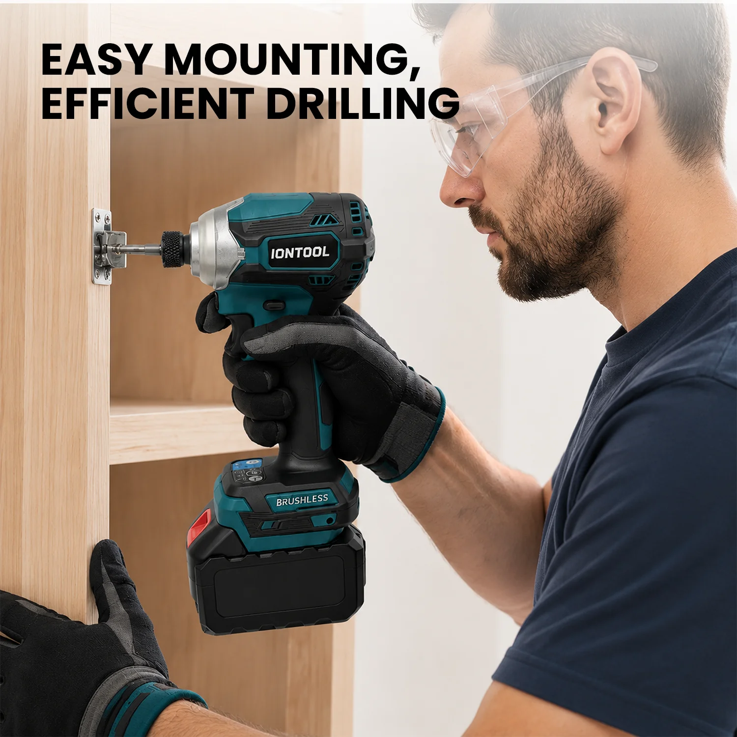 IONTOOL DTD171 180N Brushless Cordless Impact Driver Balanced Hand‑grip Screw Securing Shed Build Tool Fit Makita 18V Battery