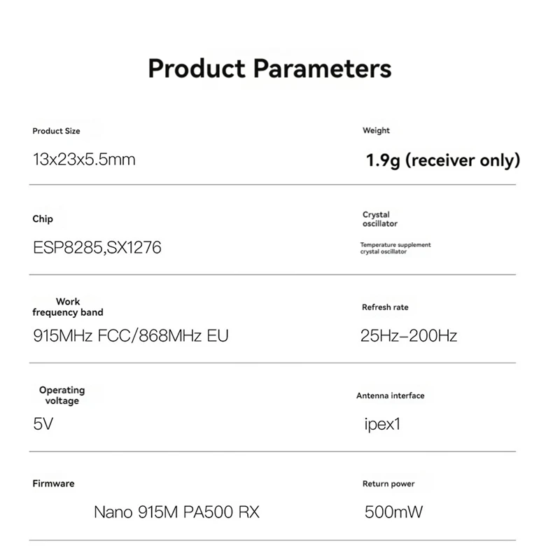 BNVN-Per ricevitore FPV GEPRC ELRS Nano RX PA500 con antenna T TCXO integrato per drone da corsa FPV