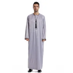 Vestido Jubba Thobe muçulmano para homens, Abaya Tradicional, Oriente Médio Kaftan, Vestuário Islã, Eid, Turquia, Árabe, Dubai, Arábia Saudita