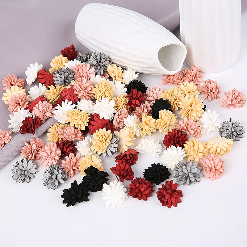 5/10/20 Stück 2,5 cm Stoff künstliche Blumenköpfe für Hochzeit Zuhause Girlande Dekor DIY Kunst Haarschmuck Kranz gefälschte Blumen – Detail 3