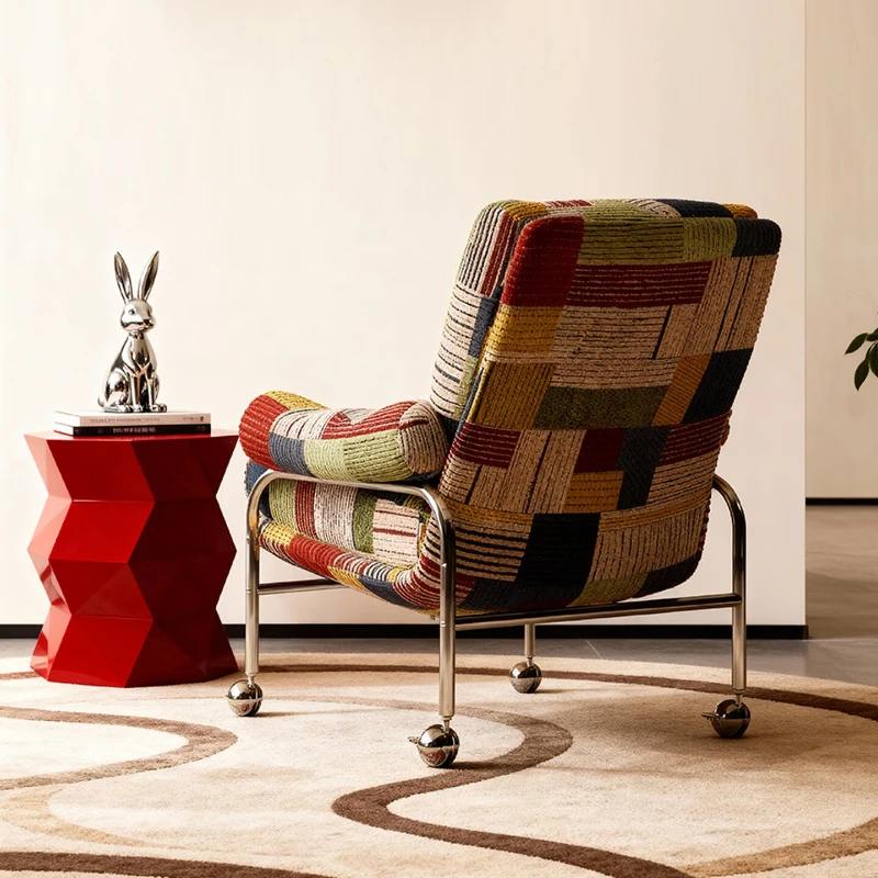 Italian light luxury movable sand single hair chair Nordic modern living room home designer leisure chair
