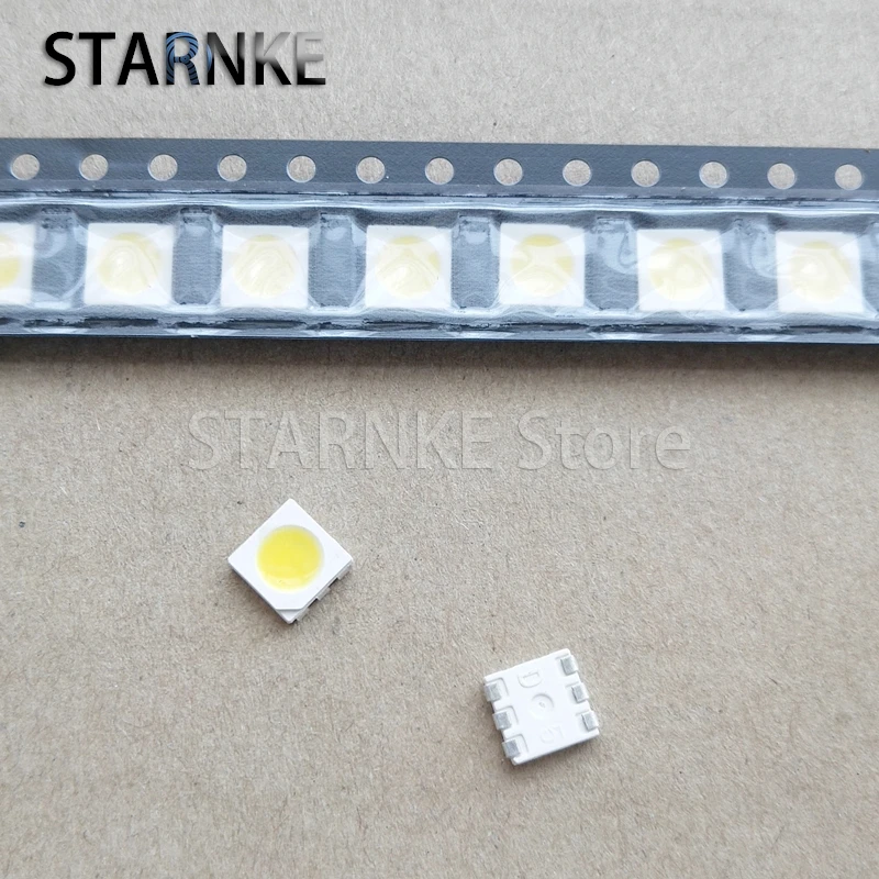 100PCS 5050 SMD LED light-emitting Diode Warm White 3.0V-3.2V Lamp Beads 5.0*5.0MM