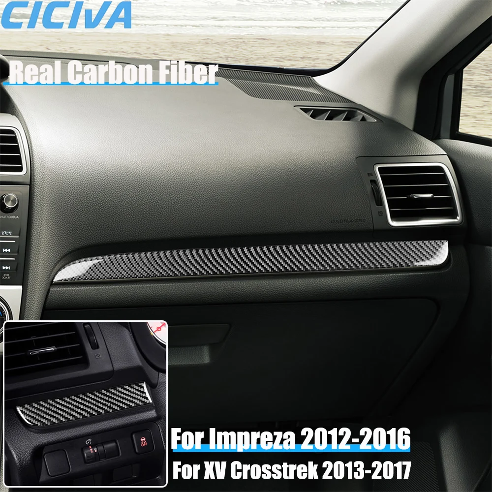 

Настоящее углеродное волокно, автомобильные аксессуары, набор полос для приборной панели, мягкая наклейка для Subaru Impreza 2012-2016 XV Crosstrek 2013-2017