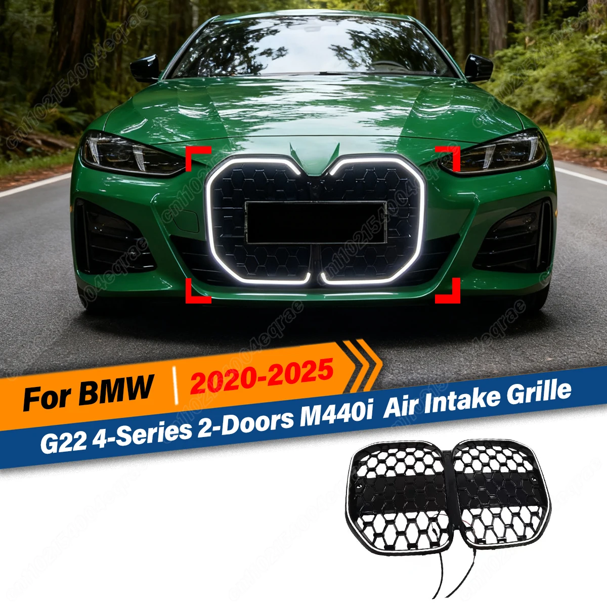 ل BMW 4-Series G22 2 أبواب (420i/430i/435i/M440i) 2020 2021 2022 2023 2024 2025 النيزك نمط مصباح ليد الجبهة شبكة المبرد