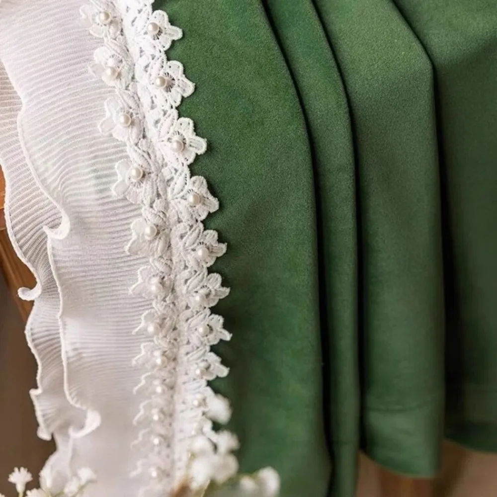 French Vintage Emerald Green Wool Velvet Curtains Australian Luxury Blackout Drapes Custom Modern Bedroom Living Room Fabric