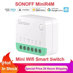 Sonoff MiniR4M MINI Extreme Wifi Smart Switch Interruptor Matter Compatible Smart Home Remote Control Module Via eWelink Alexa